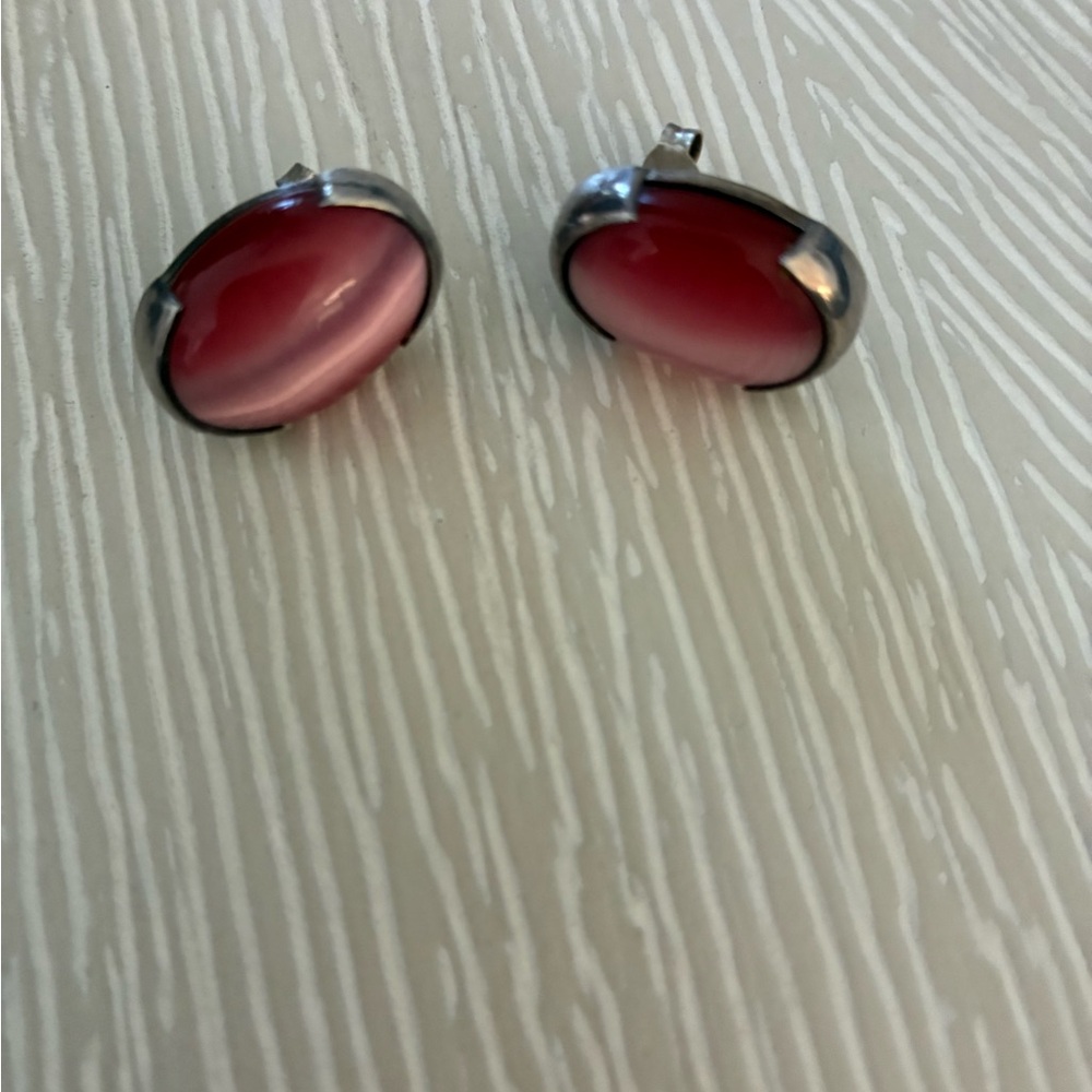 Elegant Red Oval Cufflinks